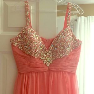 Beautiful Pink Chiffon Long Prom Dress